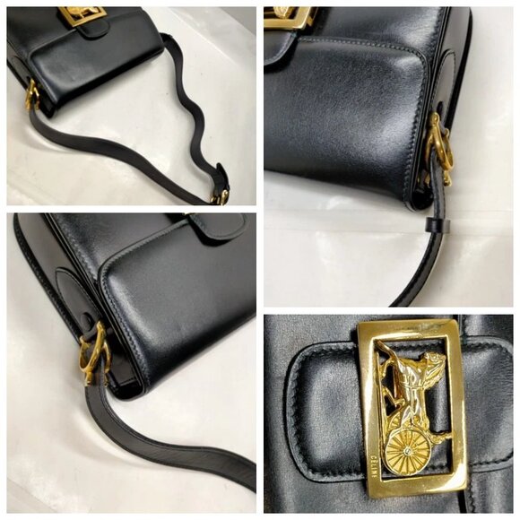 CELINE Shoulder Bag Black Leather 696-070325 - Picture 7 of 13